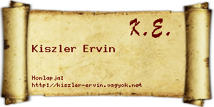 Kiszler Ervin névjegykártya